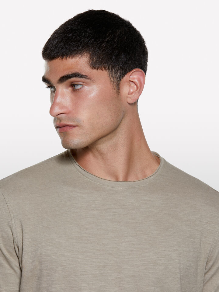 Camel slim fit short sleeve t-shirt - men's short sleeve t-shirts - Brown | Sisley image number 4